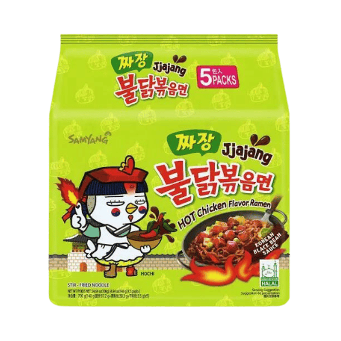 Samyang jjajang hot chicken flavor ramen 5 stuks Samyang jjajang hot chicken flavor ramen 5 stuks