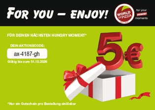 5€ Gutschein für Deine nächste Bestellung 5€ Gutschein für Deine nächste Bestellung