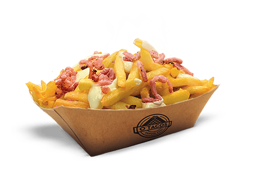 Frites Kaassaus met Bacon  (kalkoen) Cubes