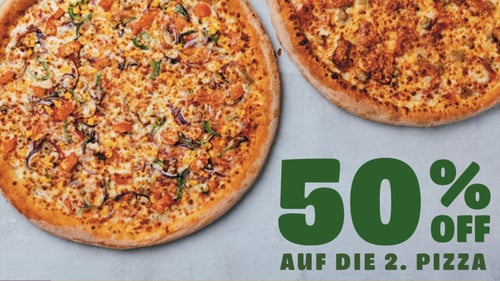 50 % Rabatt auf die 2. Pizza (L)
