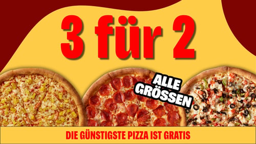3 für 2 Pizzadeal