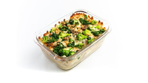 Nudelgratin Champignons, Spinat & Broccoli