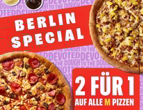 2 Medium Pizza zum Preis von 1