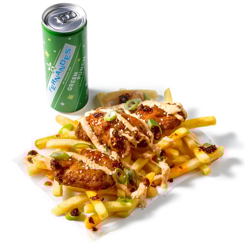 Loaded fries Krispy chicken menu