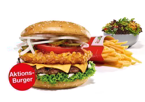 Unser Chick'n'Beef-Menü
