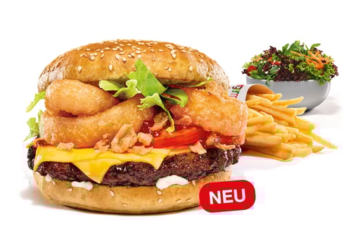 Unser Big Angus Cheese’n’Onion-Menü