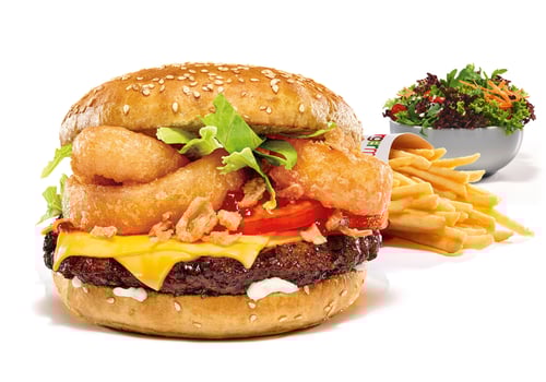 Unser Big Angus Cheese’n’Onion-Menü