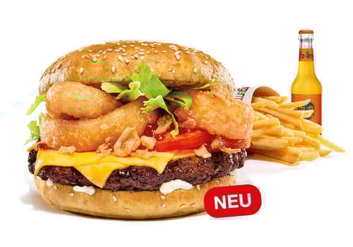 Unser Big Angus Cheese’n’Onion-Menü