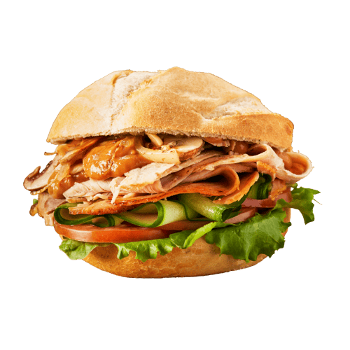 Broodje warm vlees met satésaus