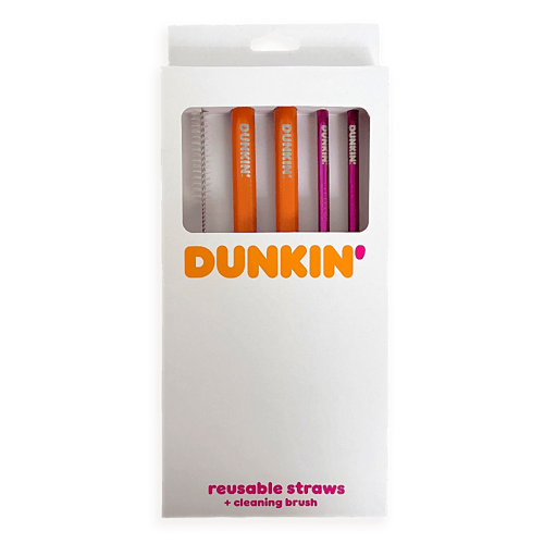 Dunkin' Reusable straws + cleaning brush (4 set)
