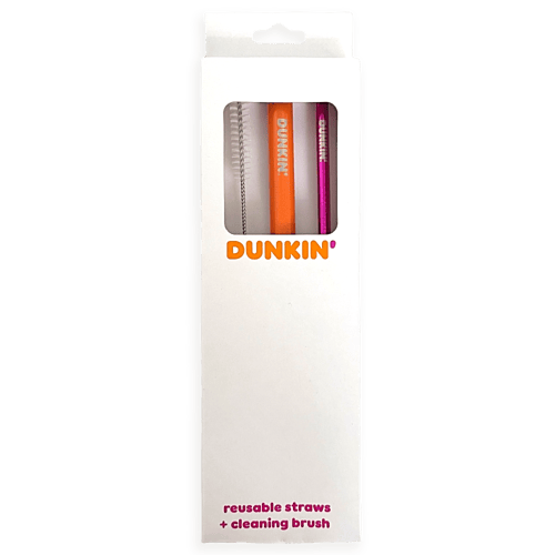 Dunkin' Reusable straws + cleaning brush (2 set)