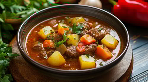 Gulaschsuppe mit Kartoffeln 