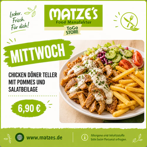 Pommes mit Chicken Dönerfleisch