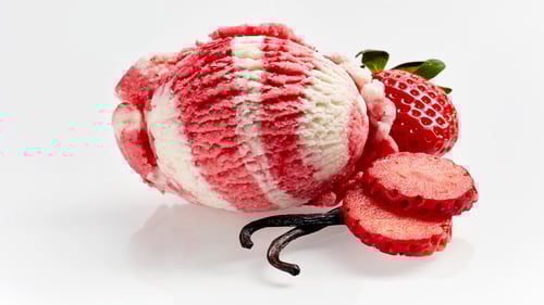 Eiscreme Bourbon-Vanille-Erdbeer