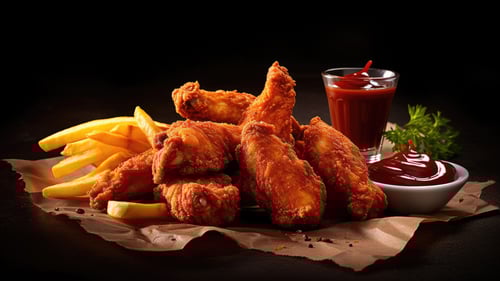 Pommes & 5 Chicken Wings