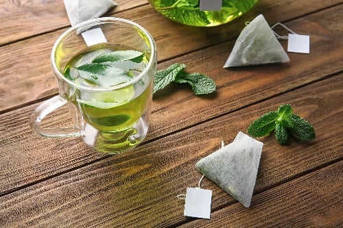 Tee Pfefferminze im Beutel