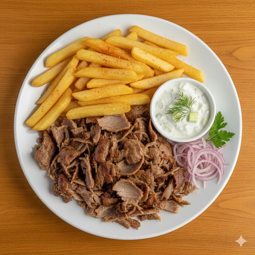 Döner-Teller mit Pommes oder Reis 