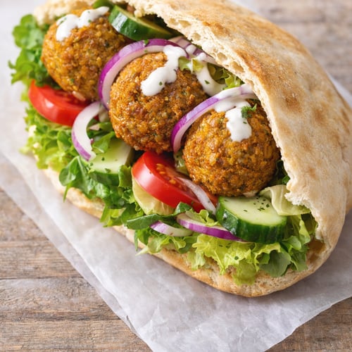 Kürbis-Falafel Tasche