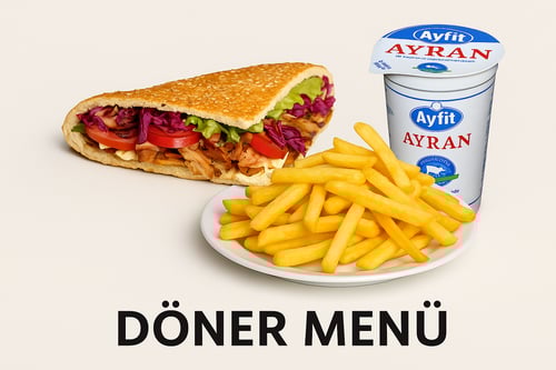  Döner Sandwich+ cola 0,33l+Klein Pommes 