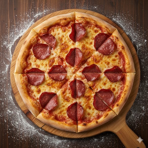 Pizza Salami aus Rindersalami 26cm