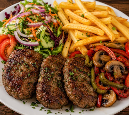 Türkische Frikadellen mit  Beilage und Salat