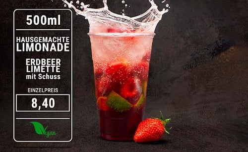 Limonade Erdbeer Limette mit Schuss