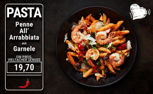 Penne All' Arrabbiata mit Garnele