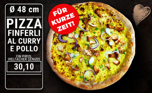 PIZZA FINFERLI ALL CURRY E POLLO  - 48cm