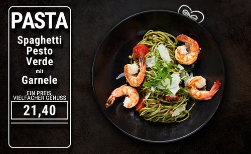 Spaghetti Pesto Verde mit Garnele
