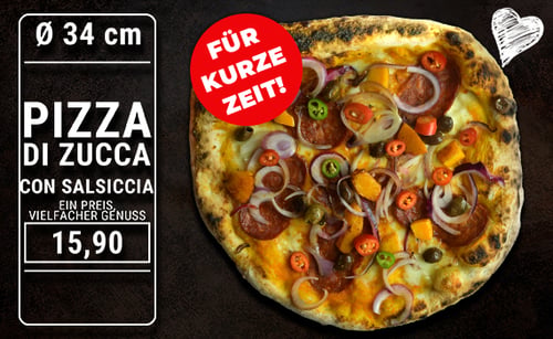 Pizza di Zucca con Salsiccia  Ø 34cm