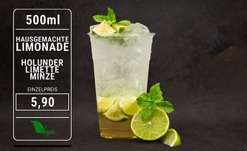 Limonade Holunder Limette Minze
