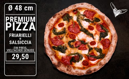 Pizza Friarielli e Salsiccia Ø 48cm