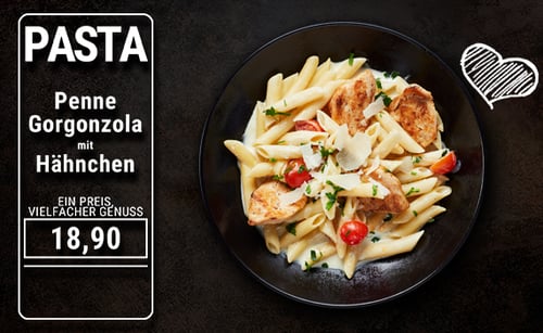 Penne Gorgonzola mit Hähnchen