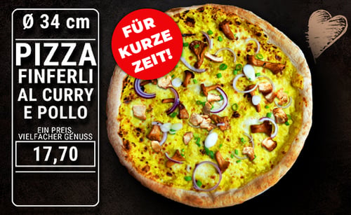 PIZZA FINFERLI ALL CURRY E POLLO