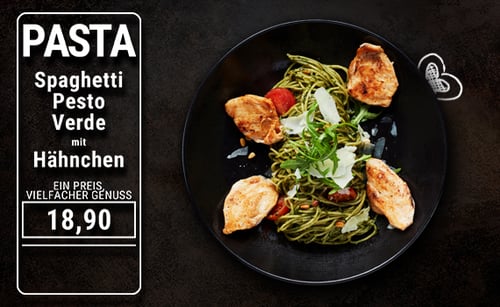 Spaghetti Pesto Verde mit Hähnchenbrust