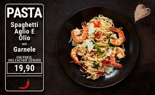 Spaghetti  Aglio E Olio mit Garnele