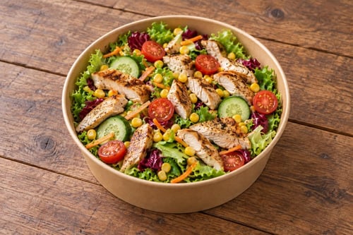 Fitnessteller mit Poulet