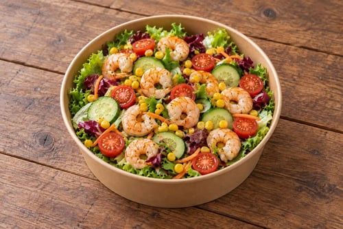  Fitnessteller mit  Krevetten