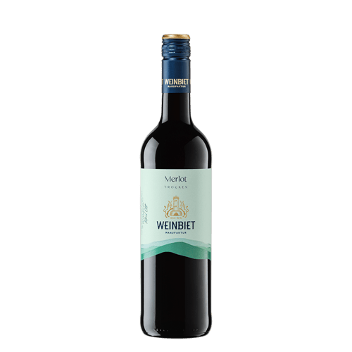 Flasche Weinbiet Merlot, 14% Alkohol, 0,75l 