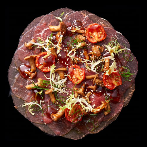 RINDER-CARPACCIO MIT PFIFFERLINGEN