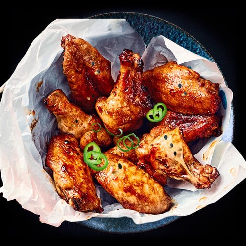 BBQ CHICKEN WINGS - 6pc. -