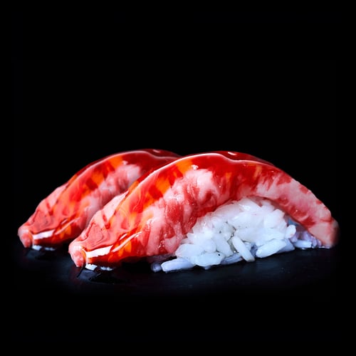 FLAMED WAGYU NIGIRI - TERIYAKI -  2pc.  -