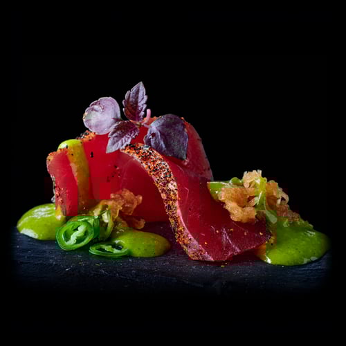 TUNA SASHIMI GREEN CHILI - 6pc. -