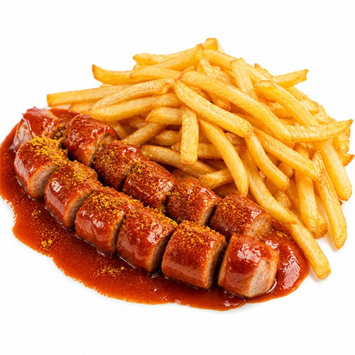 Currywurst mit Pommes