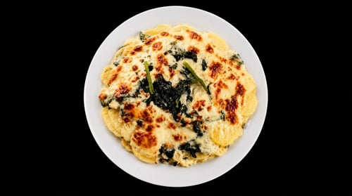 Kartoffel Gratin Spinacio