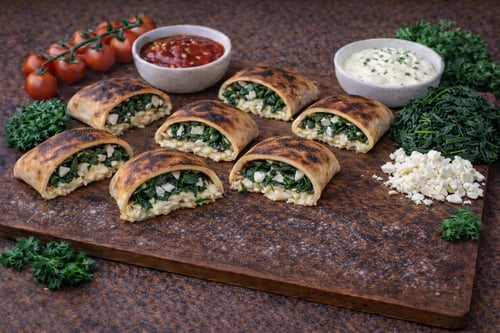 Pizzabrötchen Spinat