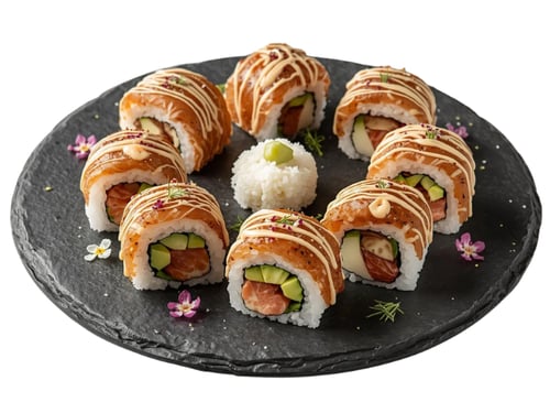 Roll mir den Lachs mit Aubergine 8Stk.