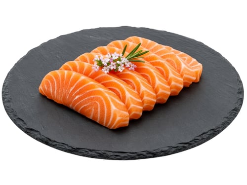 93. Lachs Sashimi (6Scheiben) (auch flambiert)