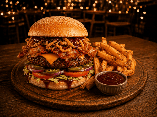 Burger BBQ Bacon Menü