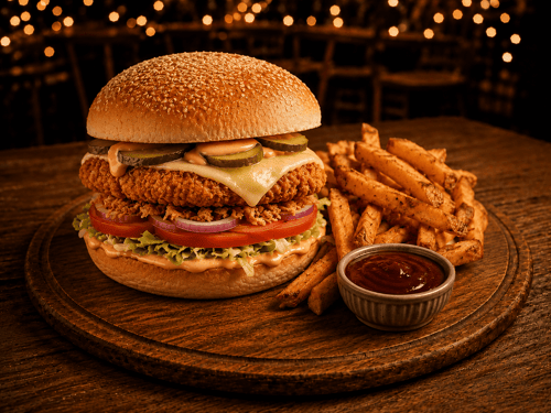 Burger Chicken Cheese Menü